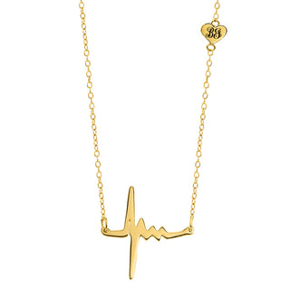 Heartbeat Necklace with Heart and Engraving