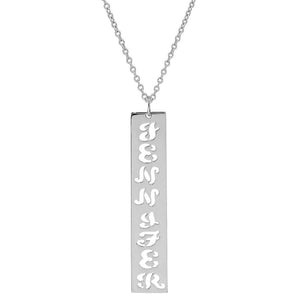 Vertical Name Pendant Necklace
