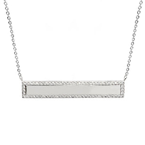 Horizontal Bar Necklace with CZ Stones