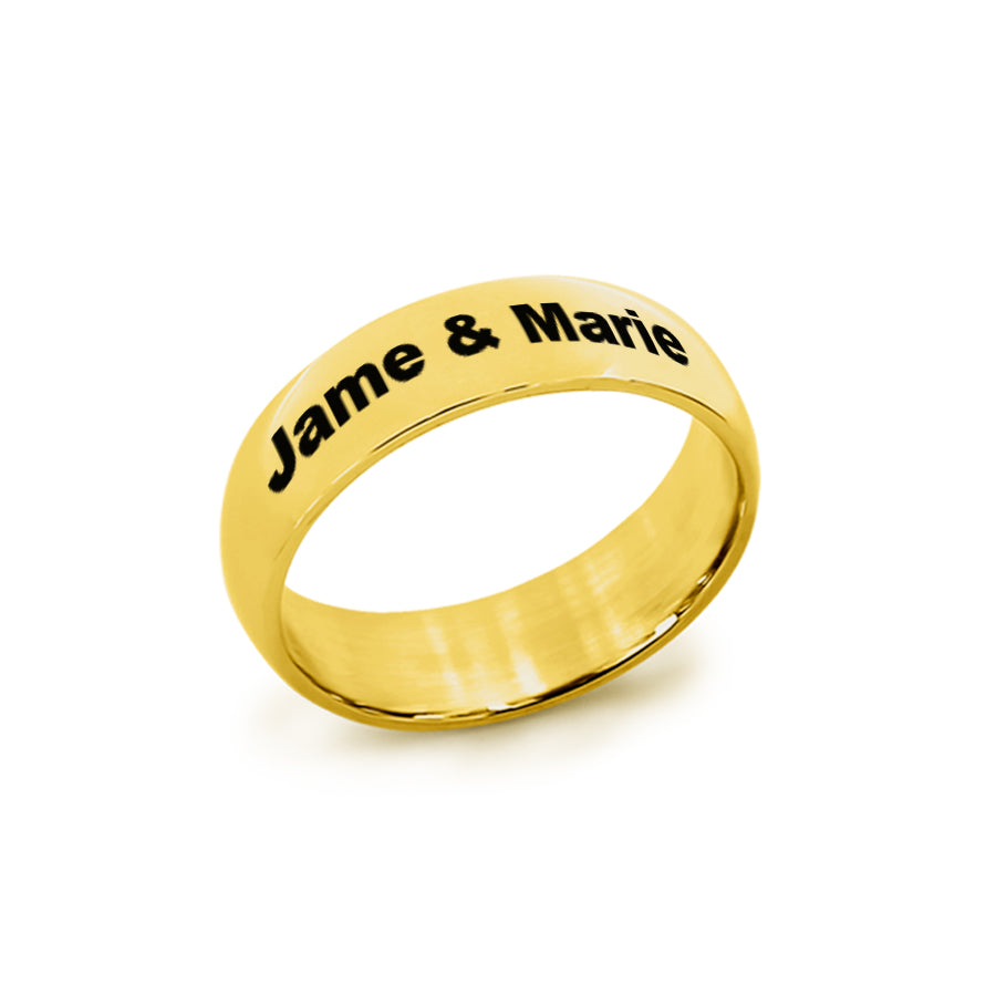 Stainless Steel Gold Tone Wedding Band for Him