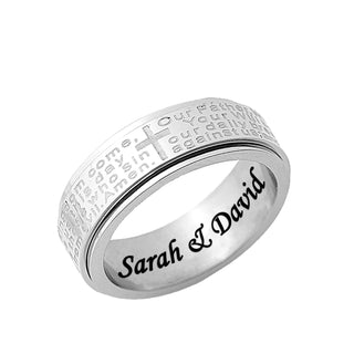 Stainless Steel Religious Spinner Ring for Her