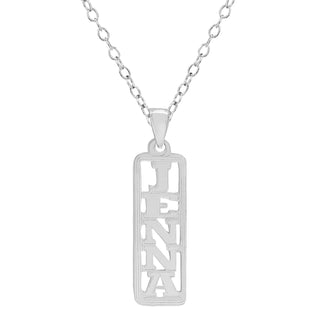 Vertical Name Pendant Necklace