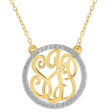 Load image into Gallery viewer, Gold Monogram Necklace with CZ Stones