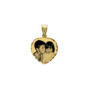 Gold 5/8" Heart Photo Pendant